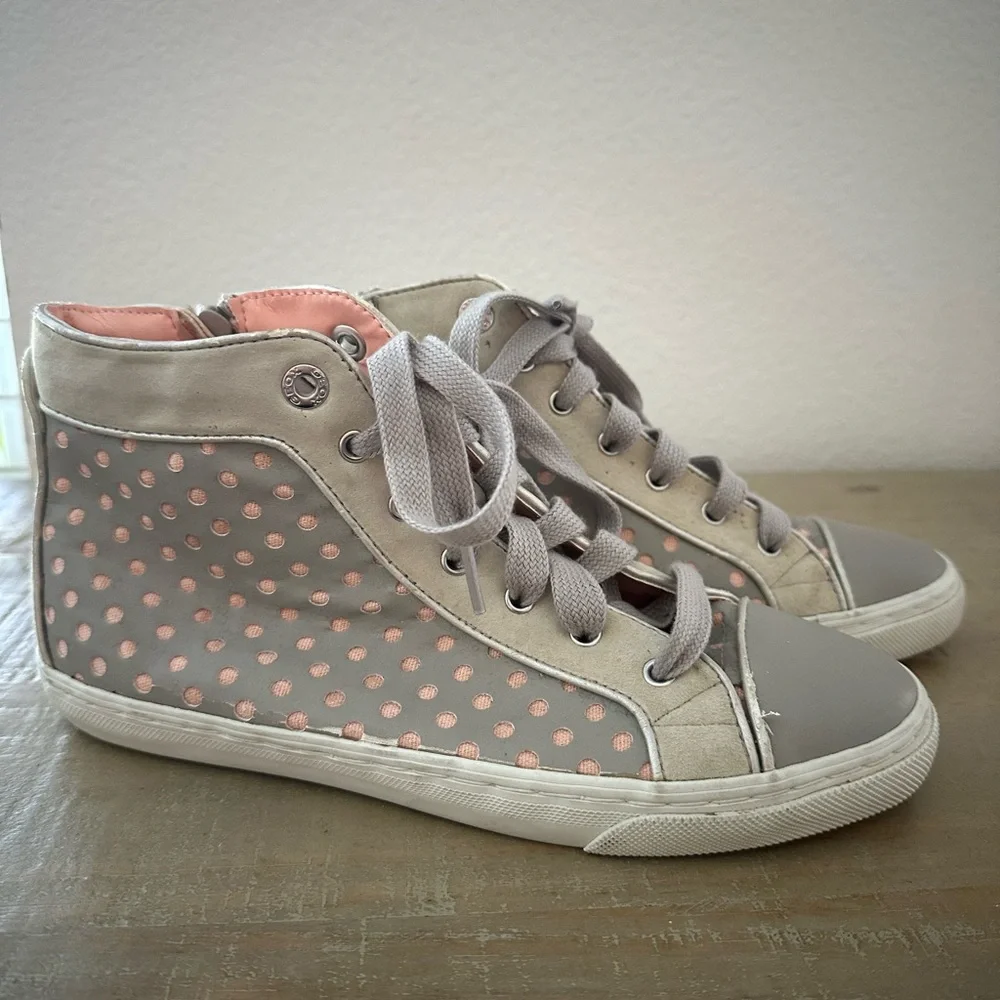 GEOX Women's shoes  8 (EU 38)sneakers gray leather pink suede‎